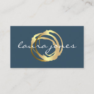 Tarjeta De Visita Diseñador de Círculo pintado de oro falso