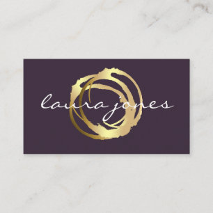 Tarjeta De Visita Diseñador de Círculo pintado de oro falso