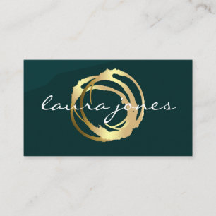 Tarjeta De Visita Diseñador de Círculo pintado de oro falso