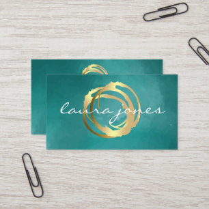 Tarjeta De Visita Diseñador de Círculo pintado de oro falso