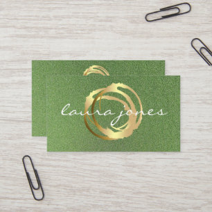 Tarjeta De Visita Diseñador de Círculo Pintado en Oro Falso