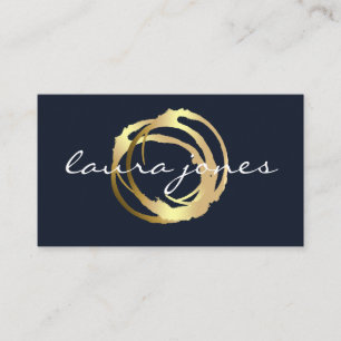 Tarjeta De Visita Diseñador de Círculo Pintado en Oro Falso