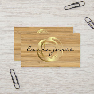 Tarjeta De Visita Diseñador de Círculo Pintado en Oro Falso