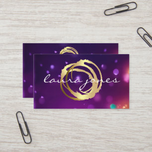Tarjeta De Visita Diseñador de Círculo Pintado en Oro Falso