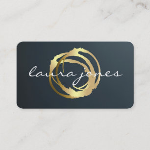 Tarjeta De Visita Diseñador de Círculo Pintado en Oro Falso