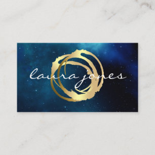 Tarjeta De Visita Diseñador de Círculo Pintado en Oro Falso