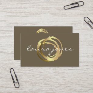 Tarjeta De Visita Diseñador de Círculo Pintado en Oro Falso