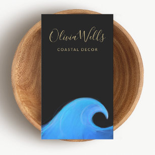 Tarjeta De Visita Diseñador de decoración tropical de olas de agua