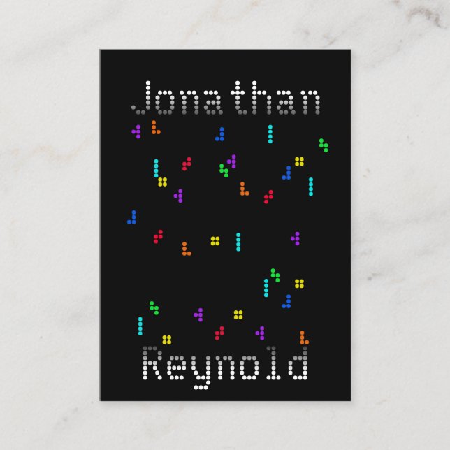 Tarjeta De Visita Diseñador de desarrolladores de juegos de rompecab (Anverso)