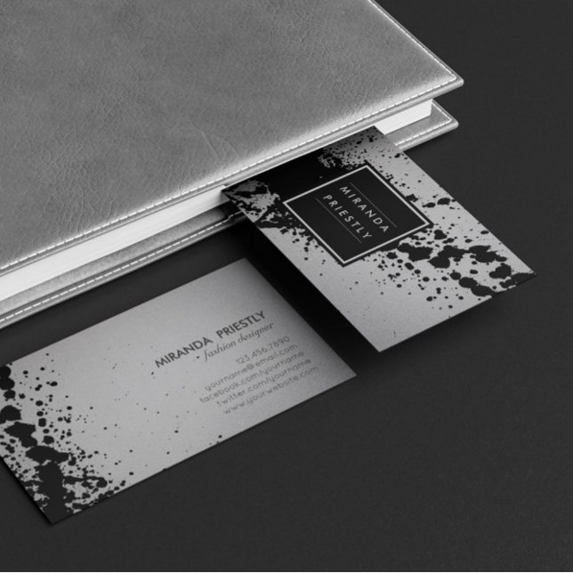 Tarjeta De Visita Diseñador de estilo de moda para pinceles de plata (Subido por el creador)