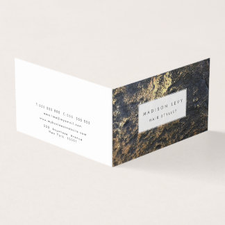 Tarjeta De Visita Diseñador de estilo Gold Marble Rock
