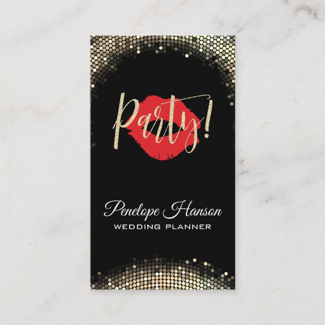Tarjeta De Visita Diseñador de eventos elegante (Anverso)