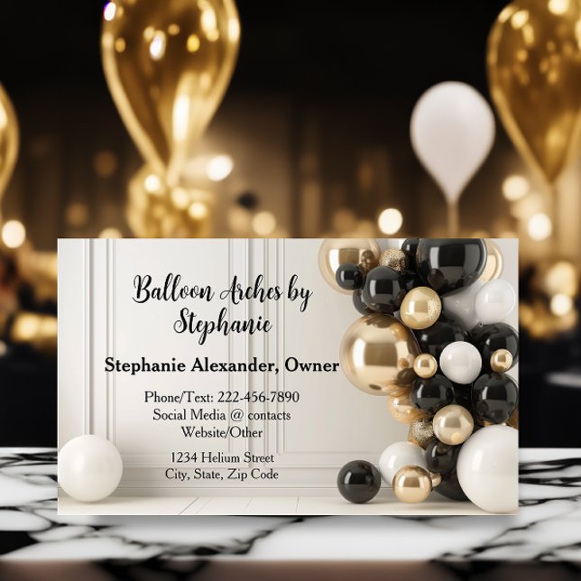 Tarjeta De Visita Diseñador de Fiestas de Balloon Artich Arch Design (Balloon artist arch party planner business card)