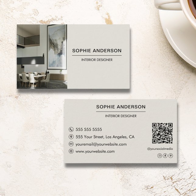 Tarjeta De Visita Diseñador de fotos de Personalizado profesional (Professional Custom Photo Designer Business Card)