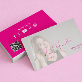 Tarjeta De Visita Diseñador de fotos de personalizado rosa caliente