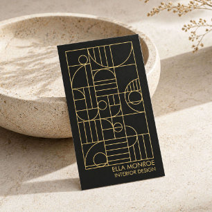 Tarjeta De Visita Diseñador de interiores Art Deco geométrico