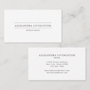Tarjeta De Visita Diseñador de interiores clásico elegante minimalis