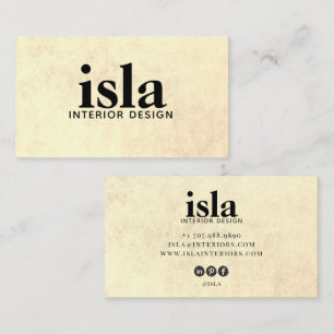 Tarjeta De Visita Diseñador de interiores con textura sepia