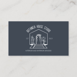 Tarjeta De Visita Diseñador de interiores de Casa Botánica Blanco Ma