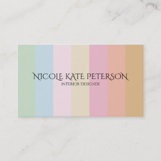 Tarjeta De Visita Diseñador de interiores de colores pasteles minima