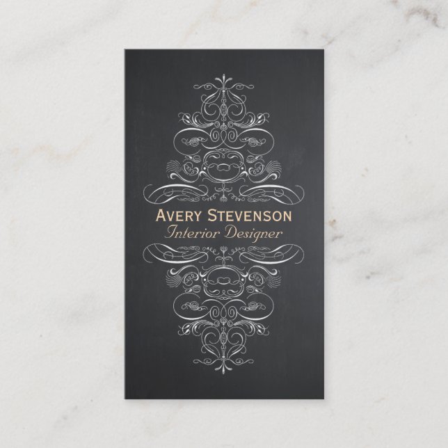 Tarjeta De Visita Diseñador de interiores de época de moda Rústico N (Anverso)