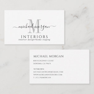 Tarjeta De Visita Diseñador de interiores de guión moderno simple ne