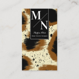 Tarjeta De Visita Diseñador de interiores de hogar Terrazzo Cheetah 