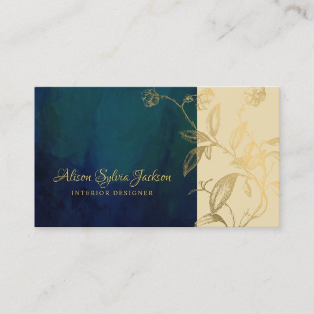 Tarjeta De Visita Diseñador de interiores de lujo elegante personali (Anverso)
