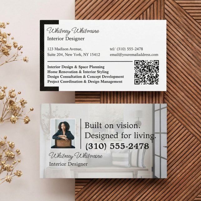 Tarjeta De Visita Diseñador de Interiores de Lujo para Hogares Códig (Subido por el creador)