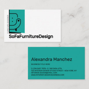 Tarjeta De Visita Diseñador de interiores de sofá Muebles Arquitecto