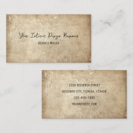 Tarjeta De Visita Diseñador de interiores de textura antigua rústica
