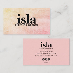 Tarjeta De Visita Diseñador de interiores de textura de melocotón su