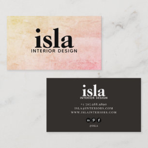 Tarjeta De Visita Diseñador de interiores de textura suave melocotón