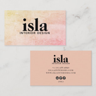 Tarjeta De Visita Diseñador de interiores de textura suave melocotón