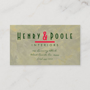 Tarjeta De Visita Diseñador de interiores de yeso metálico Branding