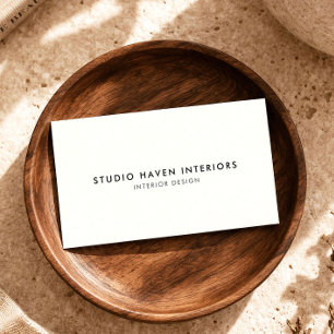 Tarjeta De Visita Diseñador de interiores minimalista lujo marfil