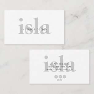 Tarjeta De Visita Diseñador de interiores minimalista moderno