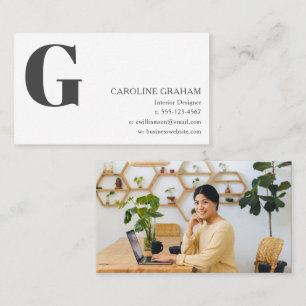 Tarjeta De Visita Diseñador de interiores minimalista moderno monogr