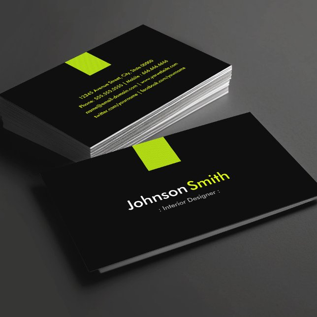 Tarjeta De Visita Diseñador de interiores Moderna Mint Green (Subido por el creador)