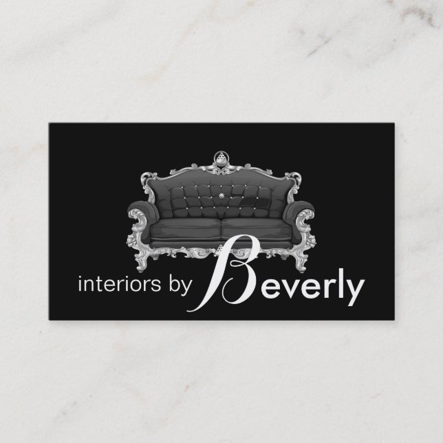 Tarjeta De Visita Diseñador de interiores moderno (Anverso)
