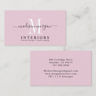 Tarjeta De Visita Diseñador de interiores moderno simple escritura r