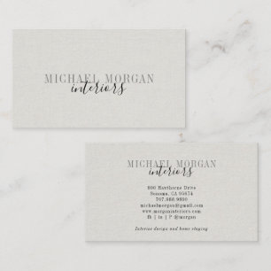 Tarjeta De Visita Diseñador de interiores moderno simple guión falso
