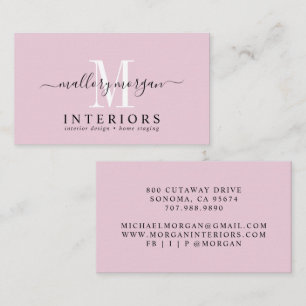 Tarjeta De Visita Diseñador de interiores moderno simple guión negoc