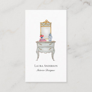 Tarjeta De Visita Diseñador de interiores Muebles franceses acuarela