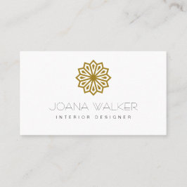 Tarjeta De Visita Diseñador de interiores oriental mostaza moderno