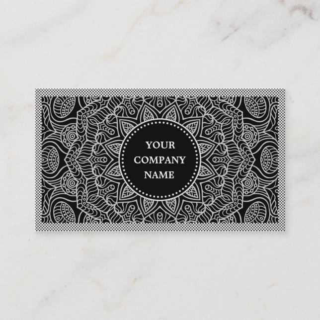 Tarjeta De Visita Diseñador de interiores patrón gris (Anverso)