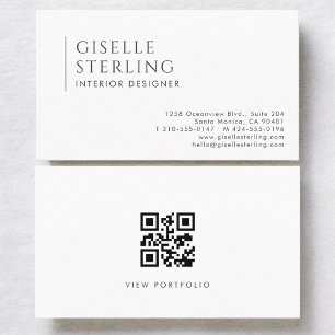 Tarjeta De Visita Diseñador de interiores profesional moderno código