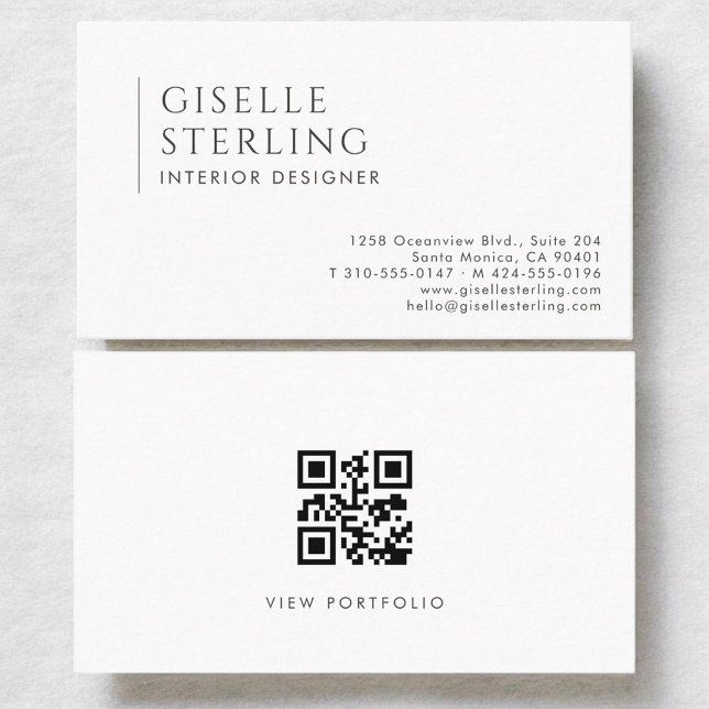 Tarjeta De Visita Diseñador de interiores profesional moderno código (Subido por el creador)