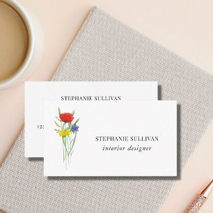 Tarjeta De Visita Diseñador de interiores Wildflower