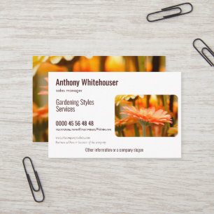 Tarjeta De Visita diseñador de jardín elegante o florista